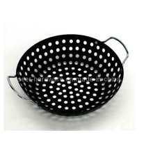 Doble asa barbacoa wok wok con recubrimiento de chapa (se-4456)